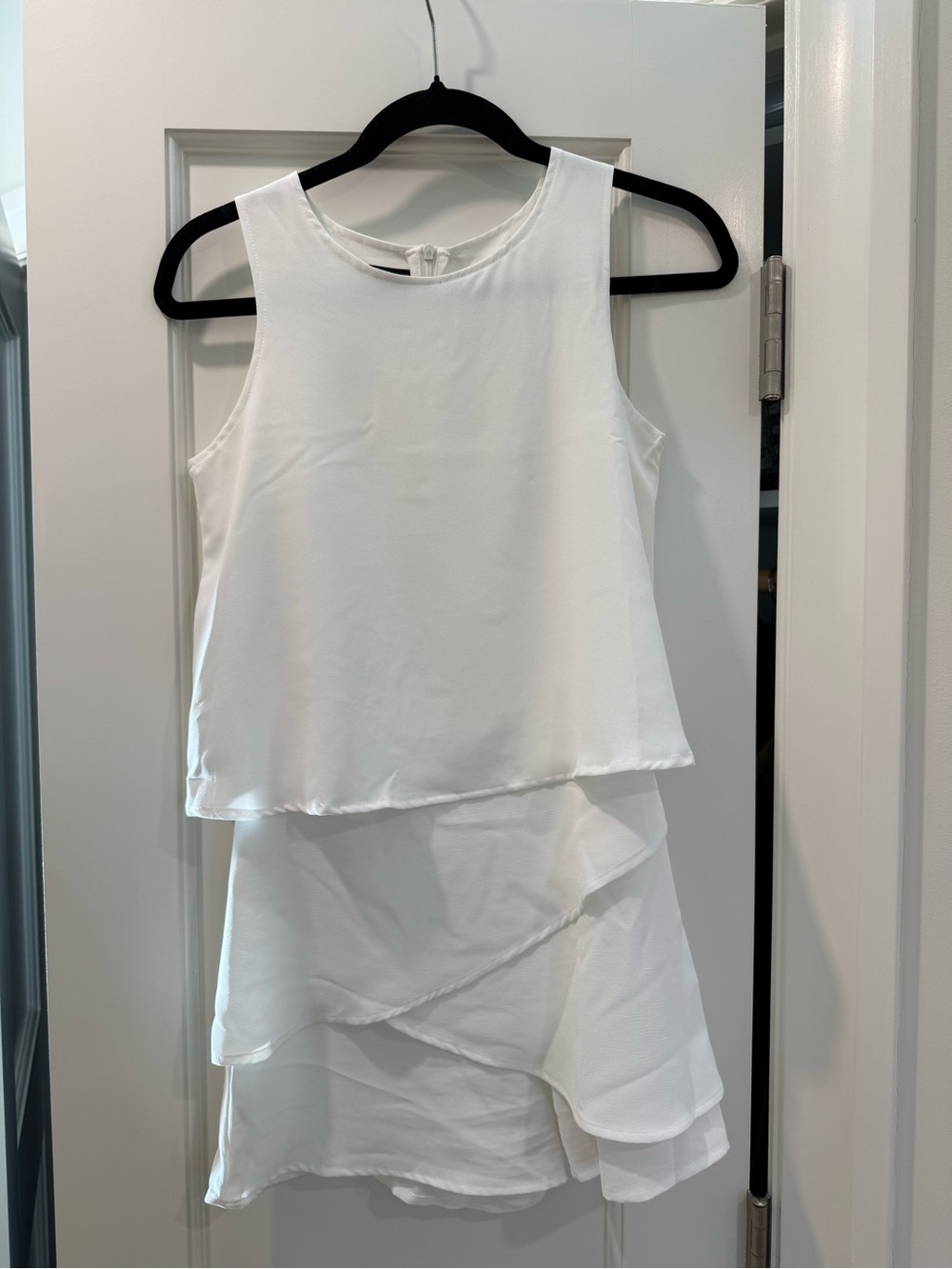 White romper with matching Shawl. Size XS
